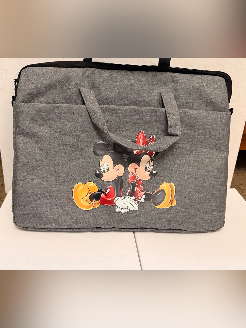 Disney Mickey & Minnie Gray computer briefcase/carrier with Red Accents
